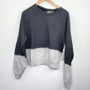 Zella Gray Forged Dip Dye Long Sleeve Crewneck Sweatshirt Women's Size SMALL